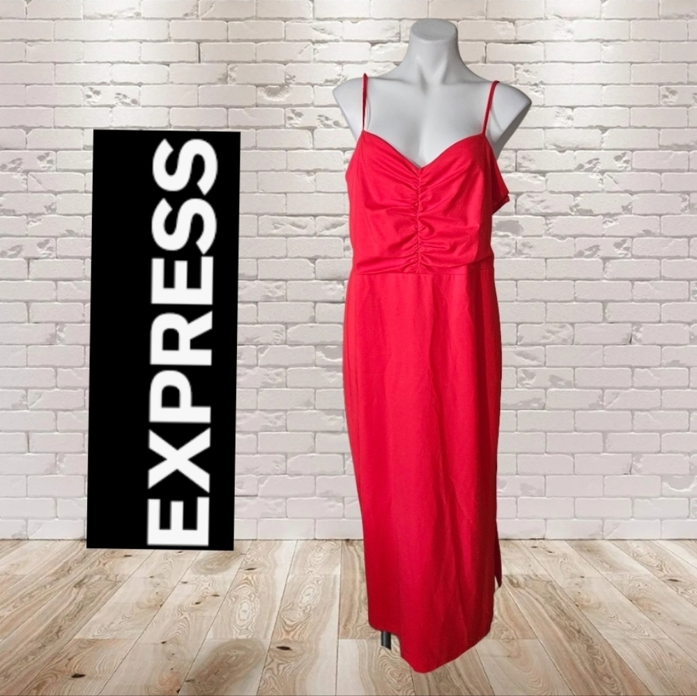 Express Vibrant Red Sleeveless Dress